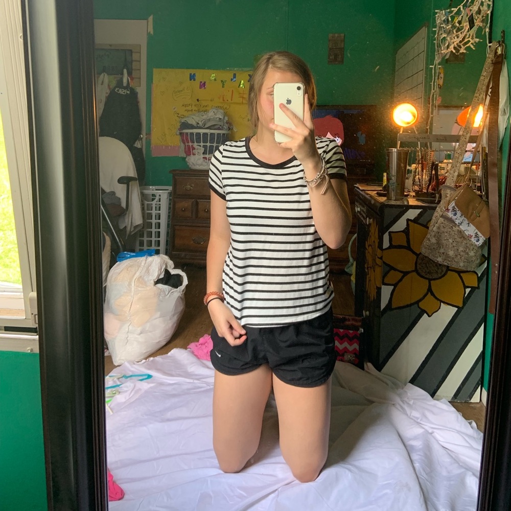 Striped black and white shirt